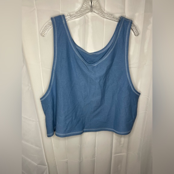 vtg Gene Ewing BIS blue sleeveless top from - Picture 5 of 5
